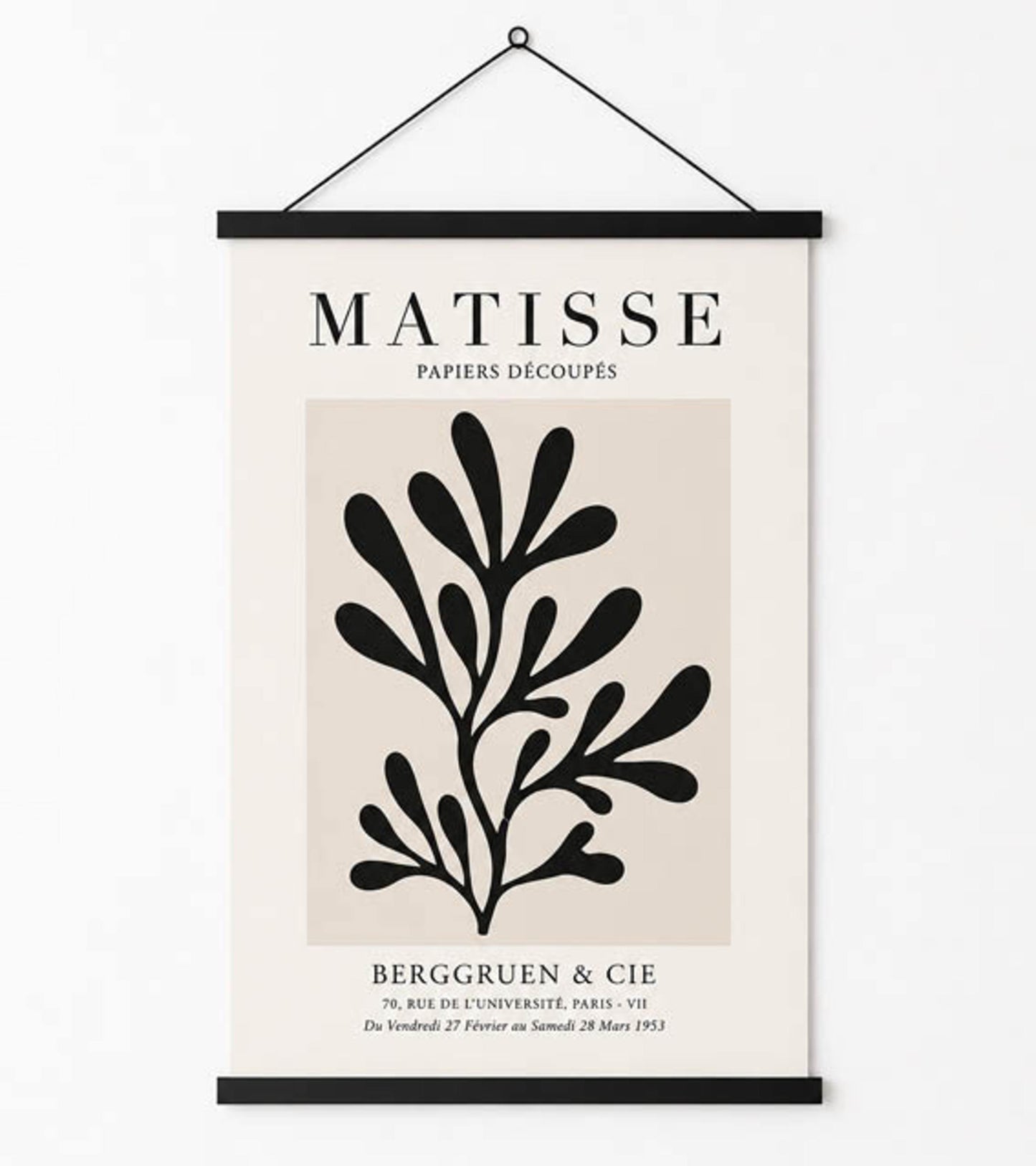 Posterhanger 40cm Zwart - Posterstrips met Ophangoog