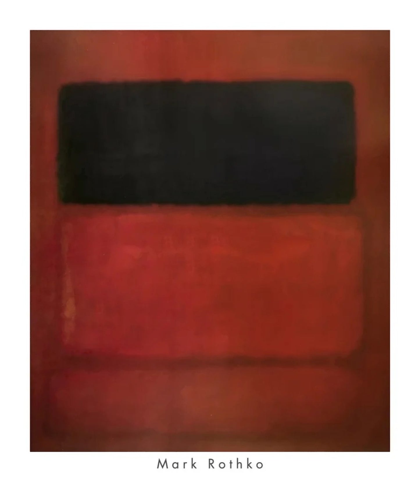 Kunstdruk Mark Rothko - Black Over Reds - 1957 71x81cm