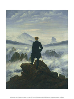Kunstdruk Caspar David Friedrich Der Wanderer im Nebelmeer 30x40cm