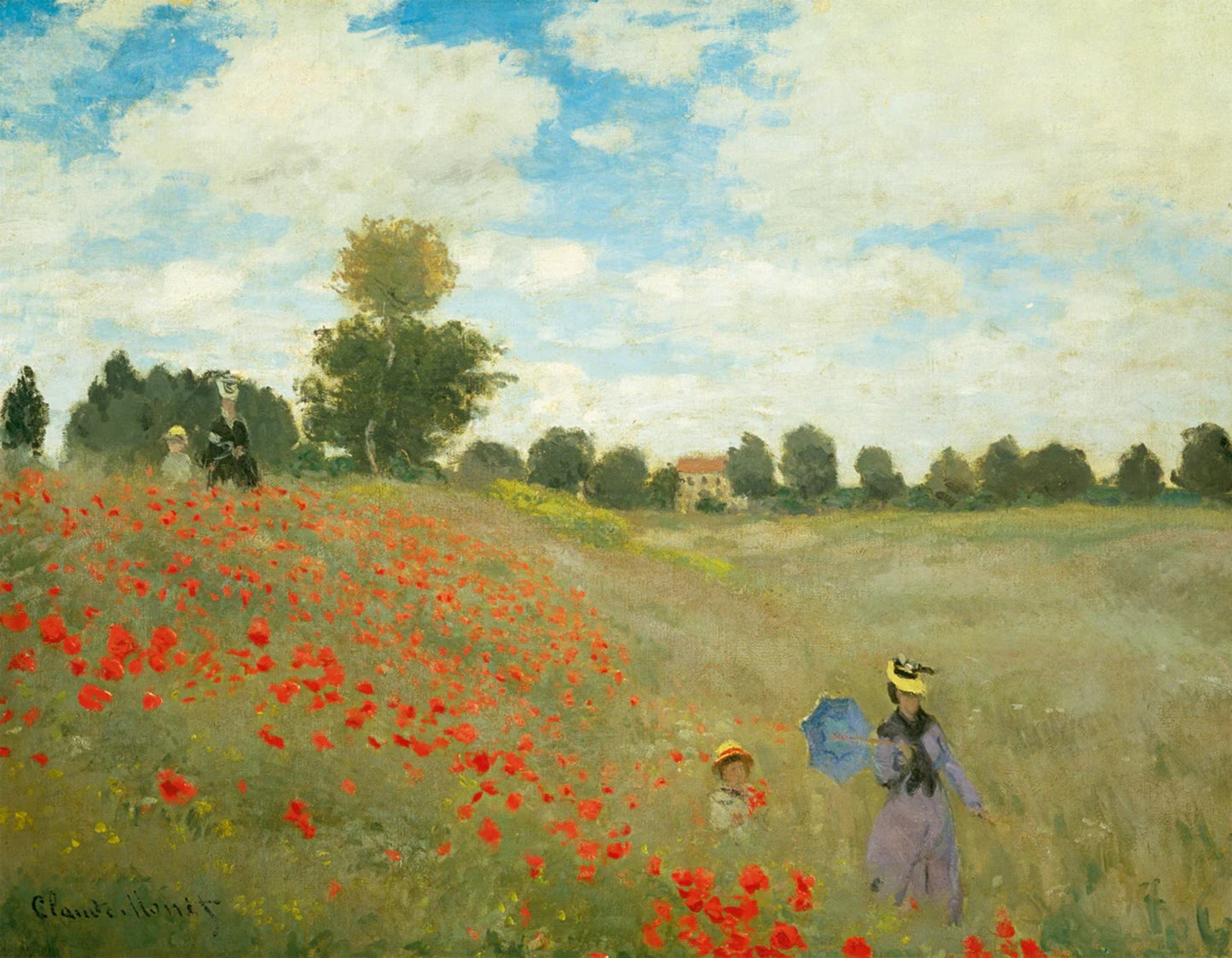 Kunstdruk Claude Monet Mohnfeld bei Argenteuil 90x70cm