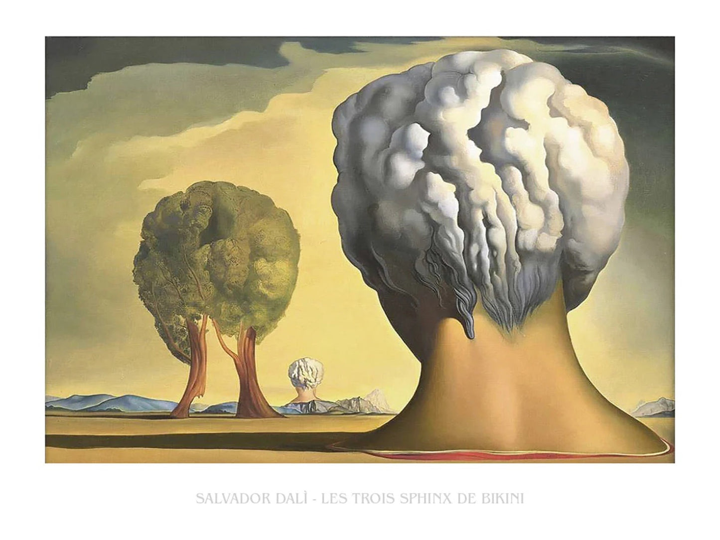 Kunstdruk Salvador Dali - Les Trois Sphinx de Bikini 80x60cm