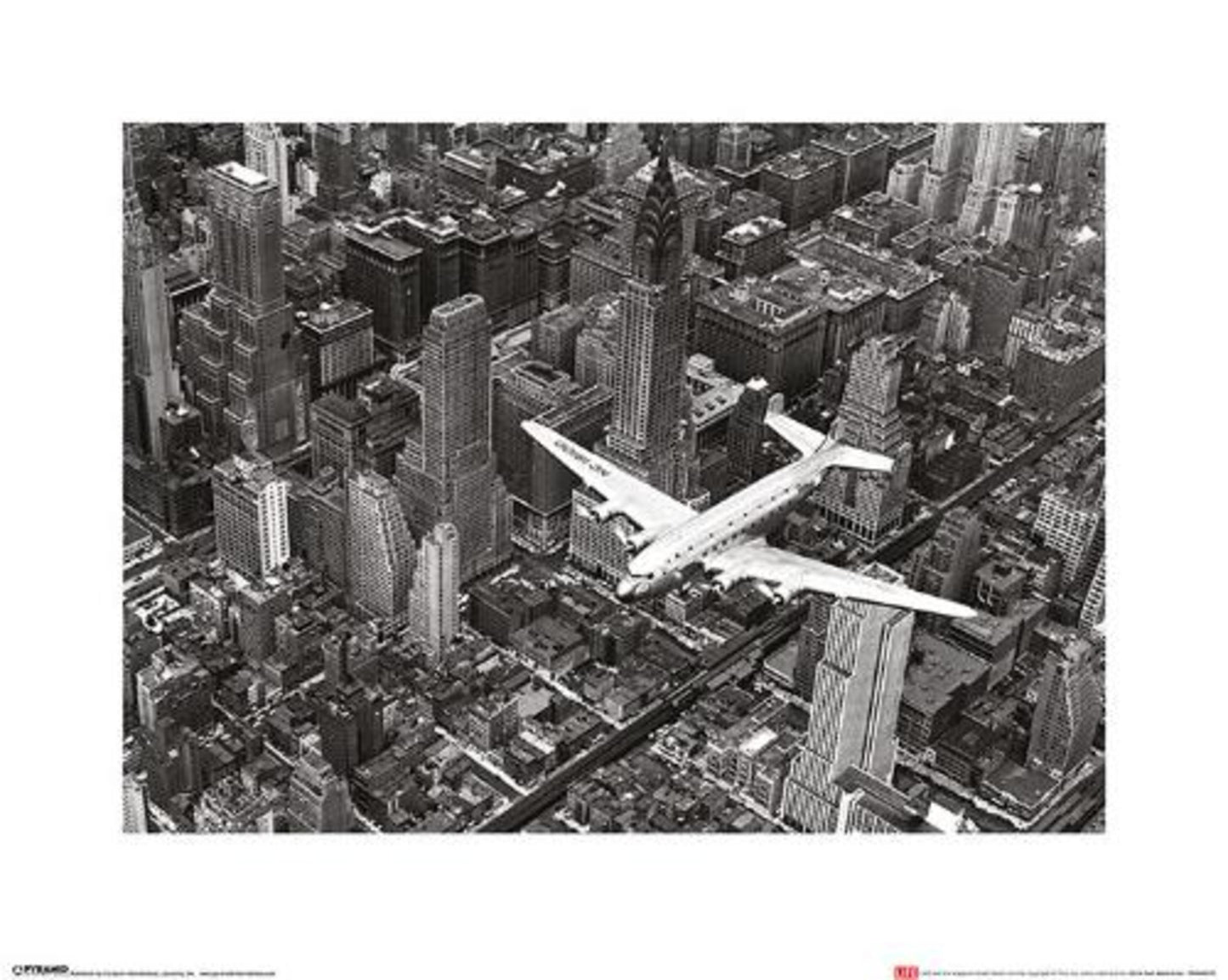 Kunstdruk Time Life DC-4 Over Manhattan 40x50cm