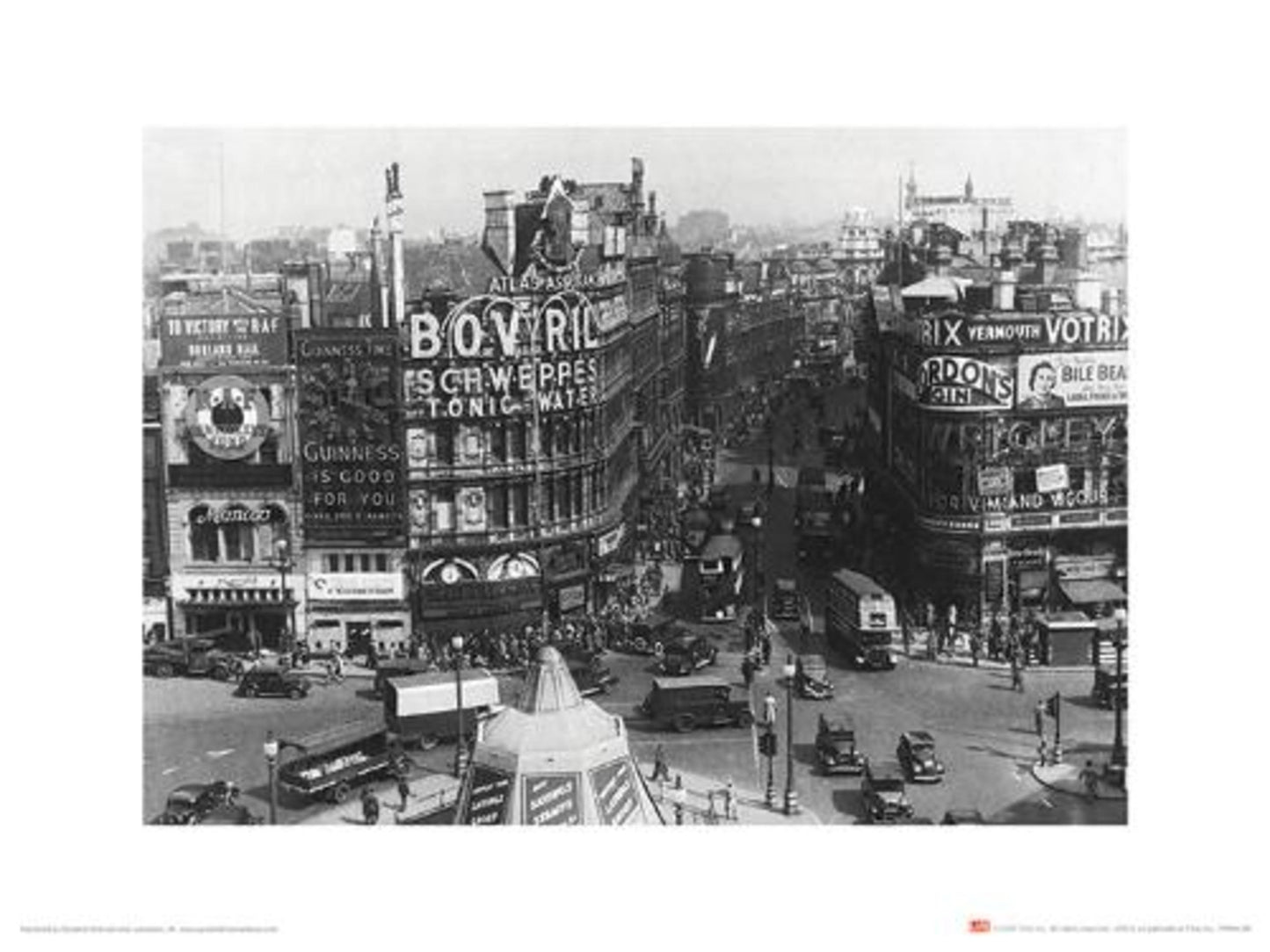 Kunstdruk Time Life Piccadilly Circus London 1942 30x40cm