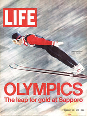 Kunstdruk Time Life Sapporo Olympic Ski Jumper 30x40cm