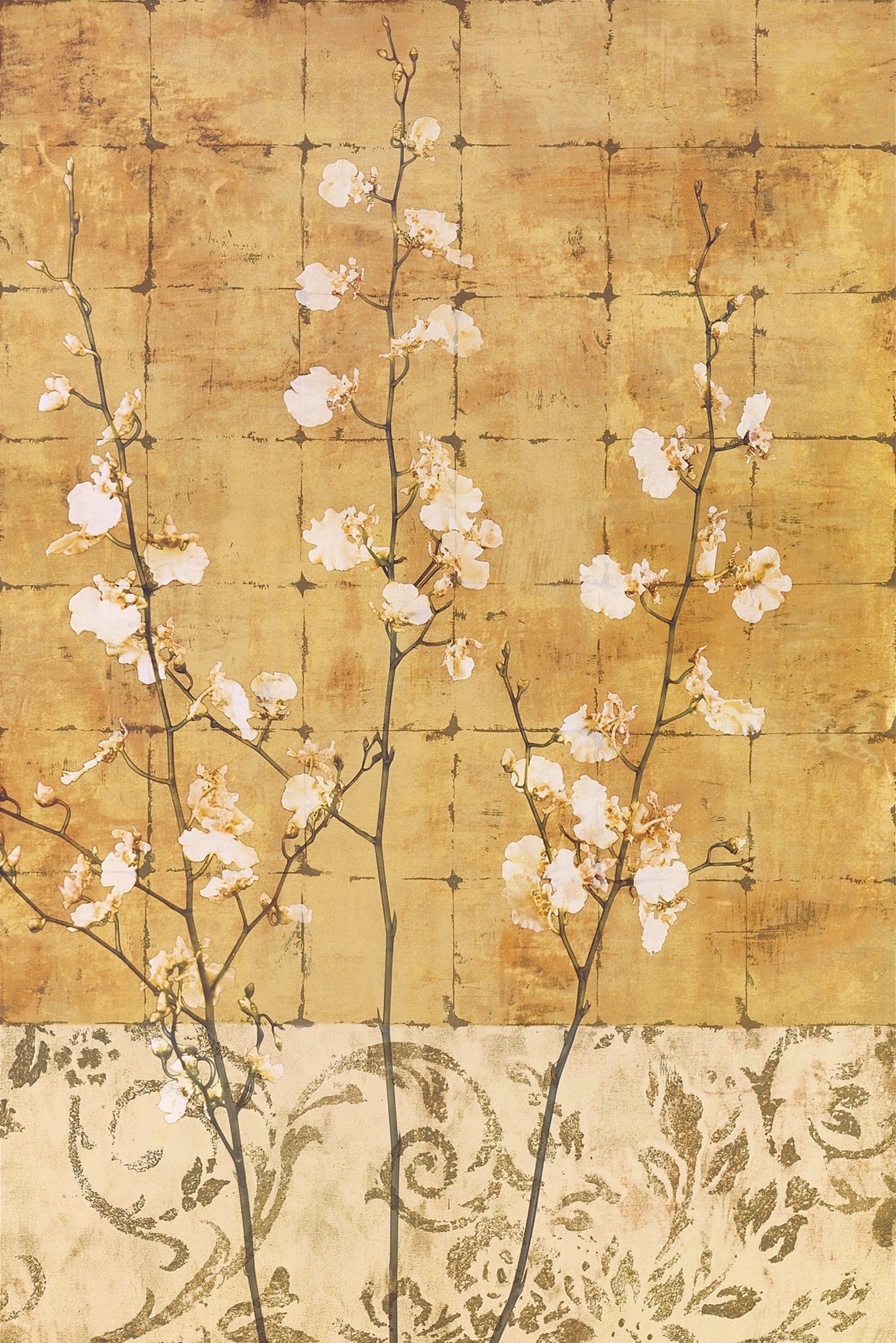 Kunstdruk Chris Donovan - Blossoms in Gold II 62x93cm