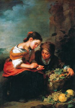 Kunstdruk B.E. Murillo - Die kleine Obsthändlerin 48x69cm