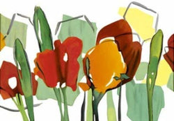 Kunstdruk Walter Muth - Rote Blumen Trilogie II 100x70cm