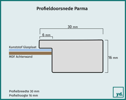 Posterkader 60x80cm Zilver Mat MDF Parma