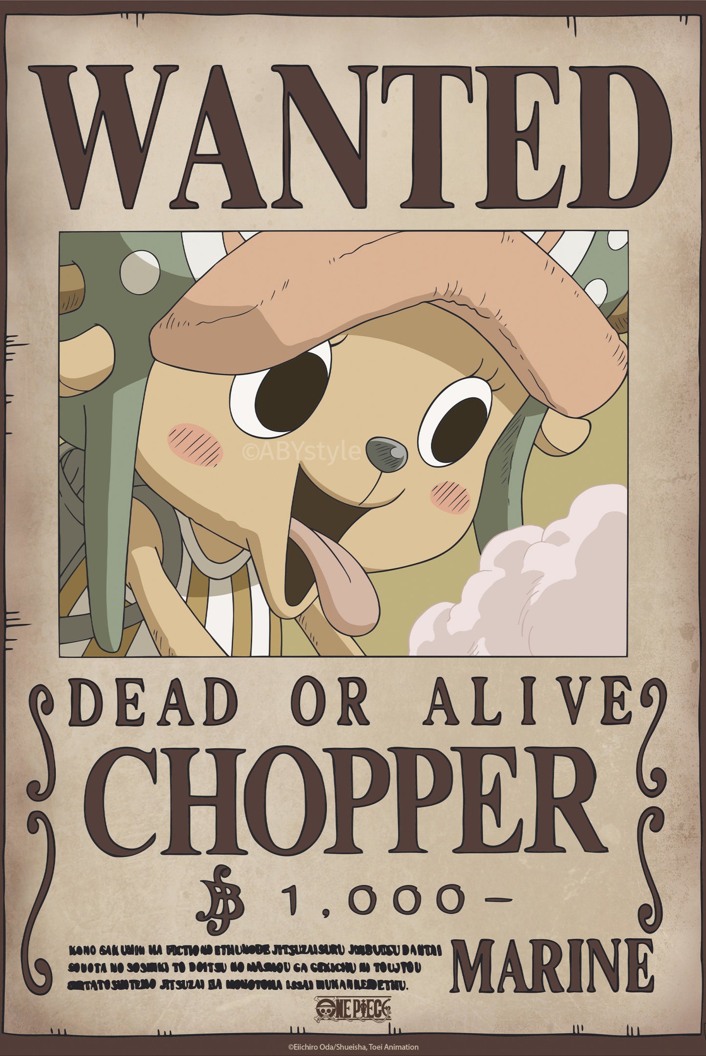 Poster One Piece Wanted Chopper Wano  38x52cm