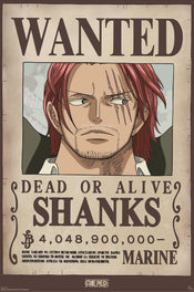 Poster One Piece Wanted Shanks Wano 38x52cm