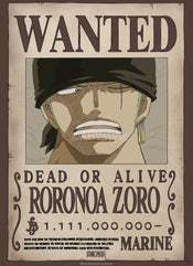 Poster One Piece Wanted Zoro Wano 38x52cm