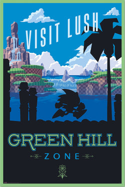 Poster Sonic The Hedgehog - Visit Lush Green Hill Zone 61x91,5cm