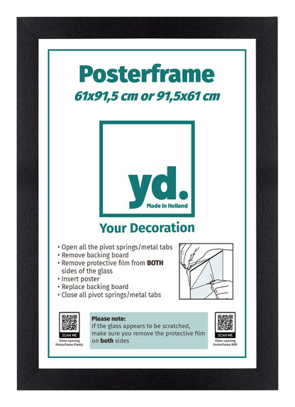 Posterkader 61x91,5cm Zwart Mat MDF Parma