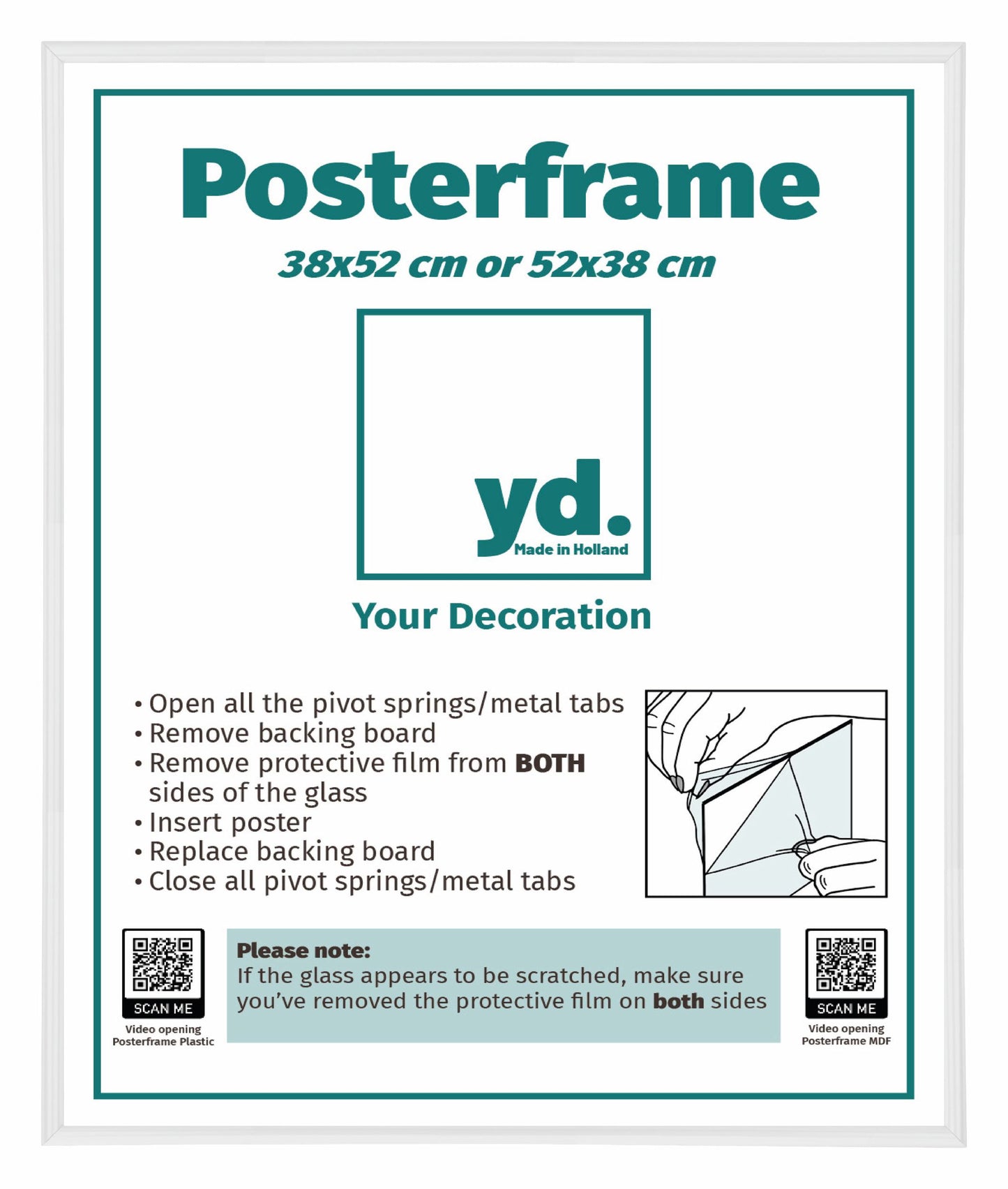 Posterkader 38x52cm Wit Hoogglans Kunststof Paris