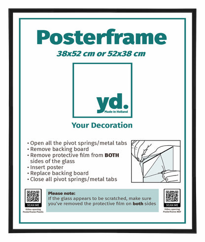 Posterkader 38x52cm Zwart Mat Kunststof Paris