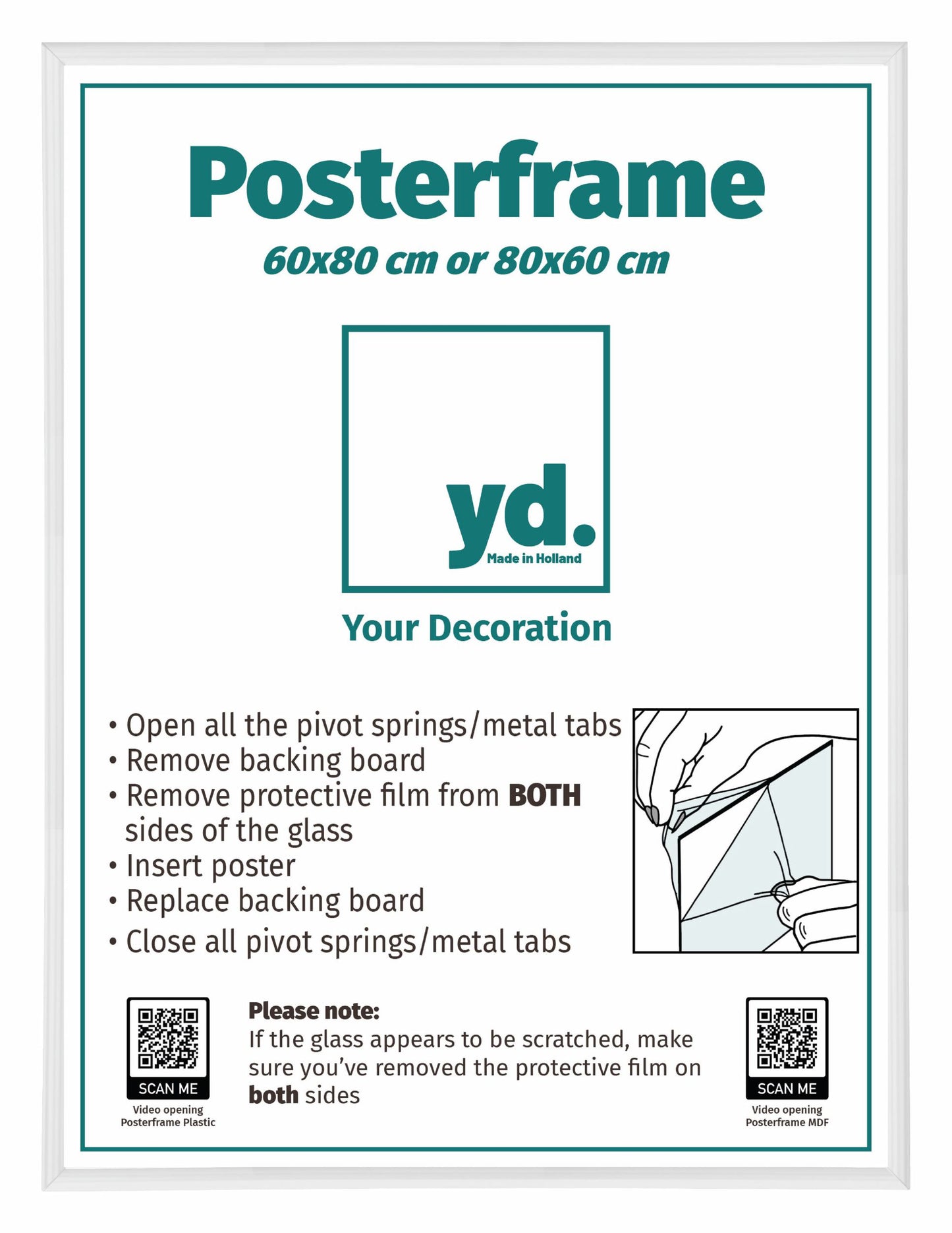 Posterkader 60x80cm Wit Hoogglans Kunststof Paris