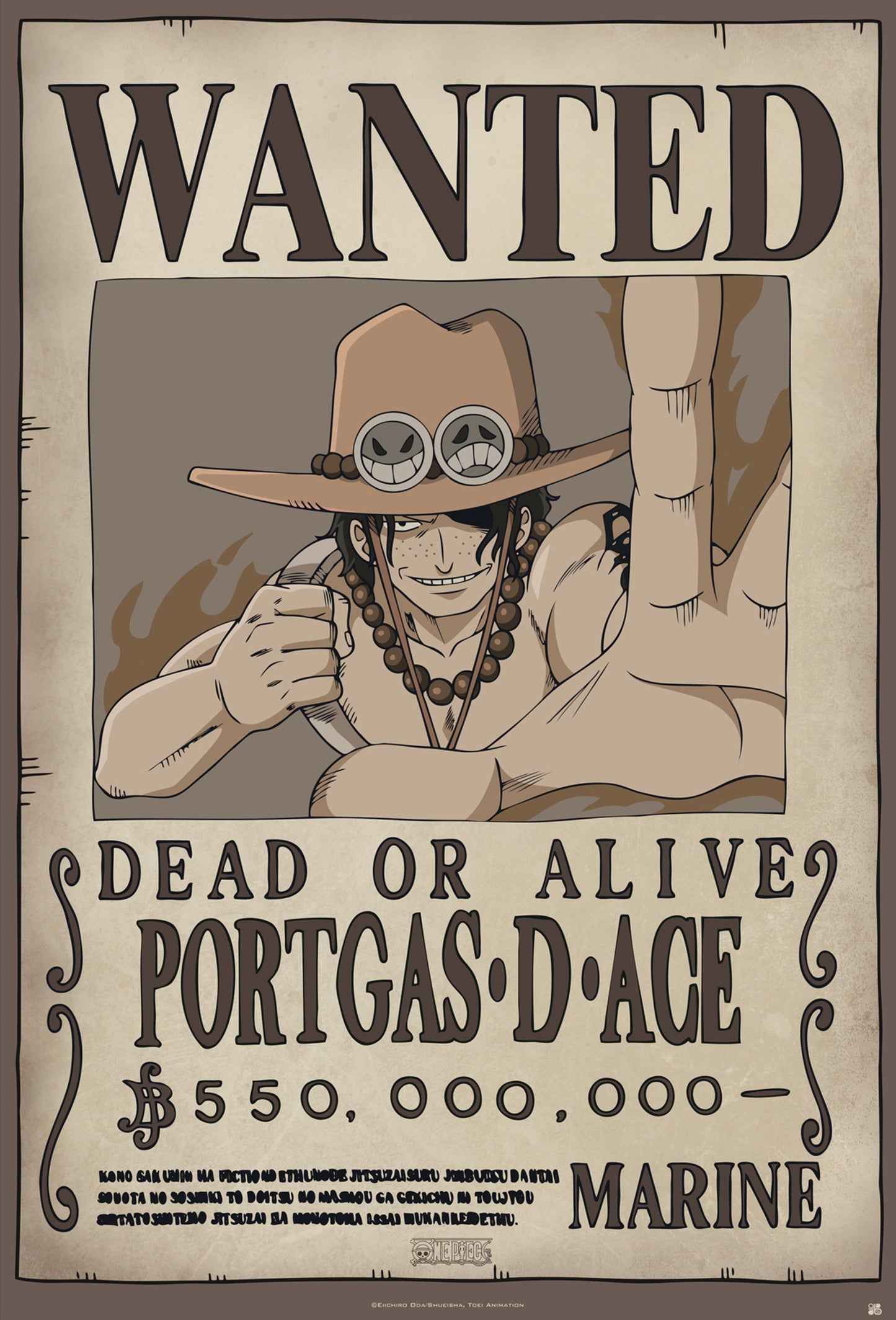 Poster One Piece Wanted Ace 61x91,5cm