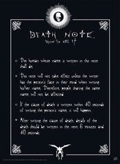 Poster Death Note Rules 38x52cm