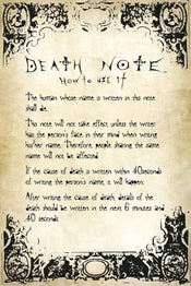 Poster Death Note Rules 61x91,5cm