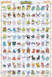 Poster Pokémon Johto French Characters  61x91,5cm