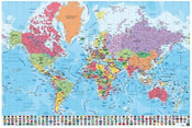Poster Map World PT Physical Politic 91,5x61cm