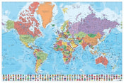 Poster Map World es Physical Politic 91,5x61cm