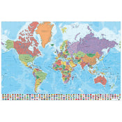 Poster Map World Ita Physical Politic 91,5x61cm