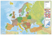 Poster Physical Political Map of Europe Ita 91,5x61cm