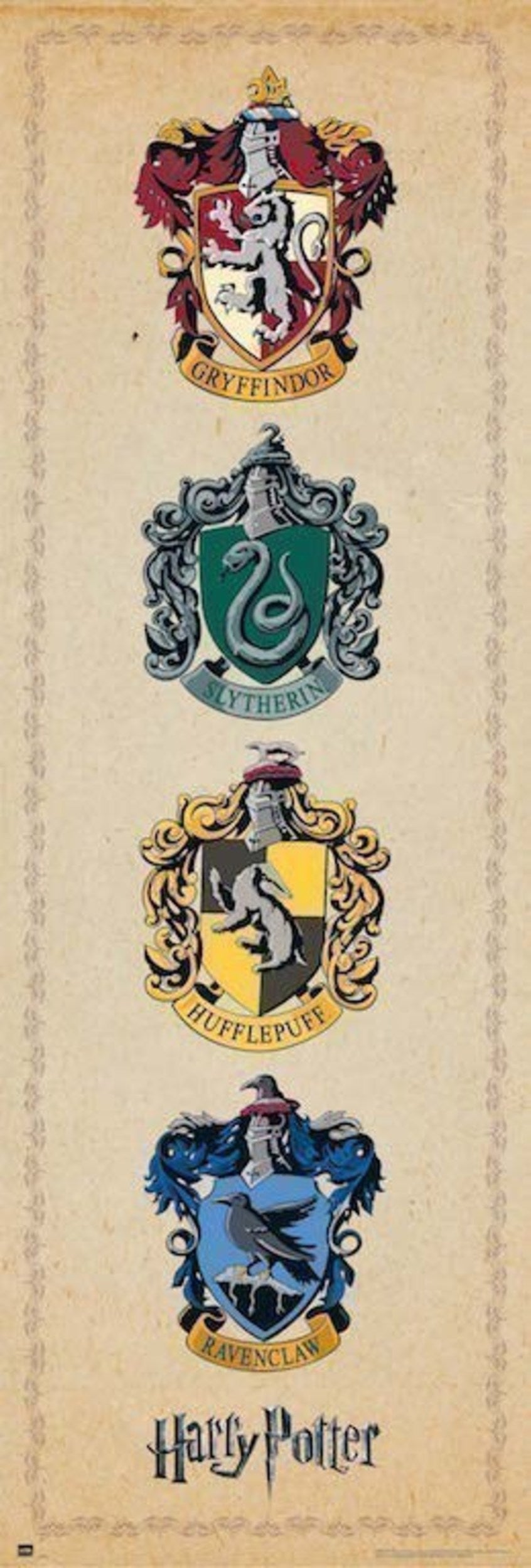 Poster Harry Potter House Crests 53x158cm