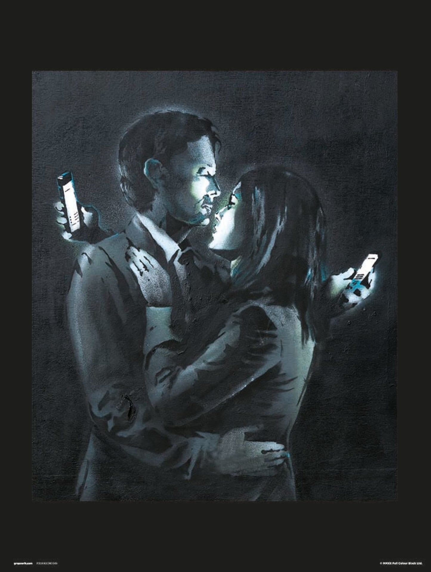 Kunstdruk Brandalised Mobile Phone Lovers Close 30x40cm