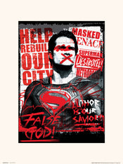 Kunstdruk DC Batman V Superman Superman False God 30x40cm
