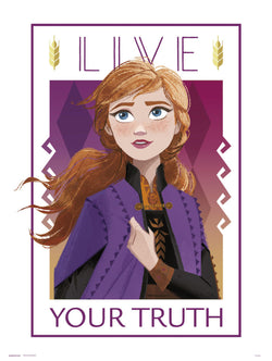Kunstdruk Frozen Live Your Truth 30x40cm