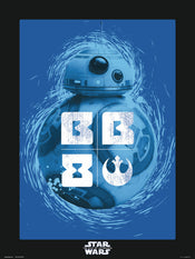 Kunstdruk Star Wars Episode IX BB 8 Blue 30x40cm