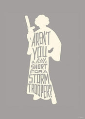 Kunstdruk Star Wars Silhouette Quotes Leia 50x70cm