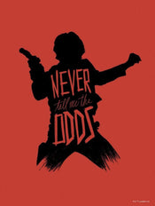 Kunstdruk Star Wars Silhouette Quotes Han Solo 30x40cm