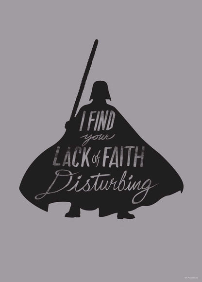 Kunstdruk Star Wars Silhouette Quotes Vader 50x70cm