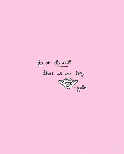 Kunstdruk Star Wars Quote Yoda Cute 40x50cm