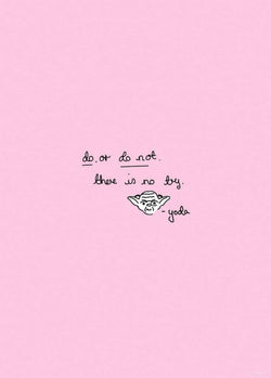 Kunstdruk Star Wars Quote Yoda Cute 50x70cm