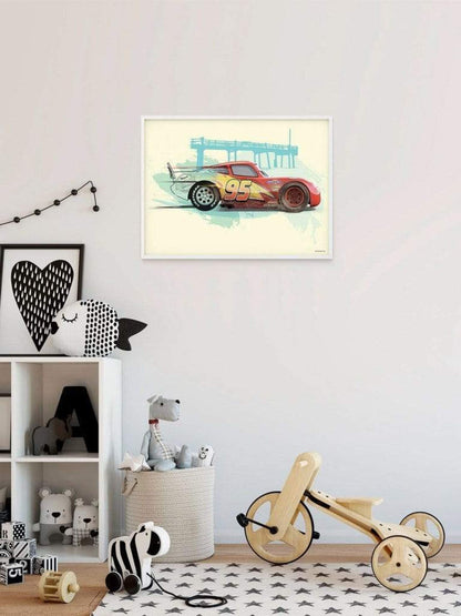 Kunstdruk Cars Lightning McQueen 40x30cm