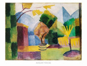 Kunstdruk August Macke - Garten am Thuner See 80x60cm