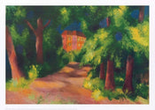 Kunstdruk August Macke - Rotes Haus im Park 70x50cm