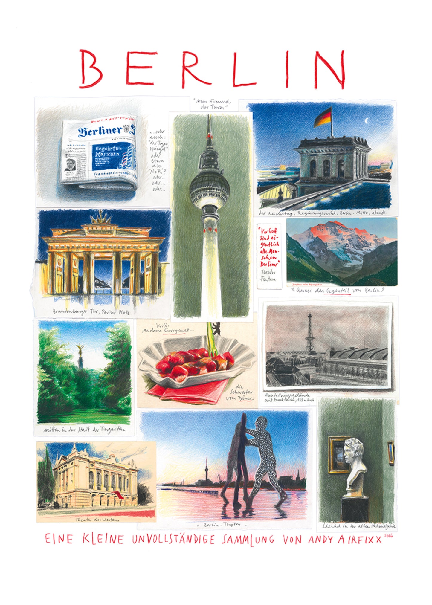 Kunstdruk Andy Airfixx - Berlin 50x70cm