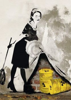 Kunstdruk Edition Street - Behind the curtain 50x70cm