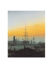 Kunstdruk Caspar David Friedrich - Der Greifswalder Hafen 70x90cm