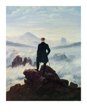 Kunstdruk Caspar David Friedrich - Der Wanderer im Nebelmeer 70x90cm
