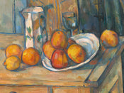 Kunstdruk Paul Cézanne - Bricco, bicchiere e piatto 80x60cm