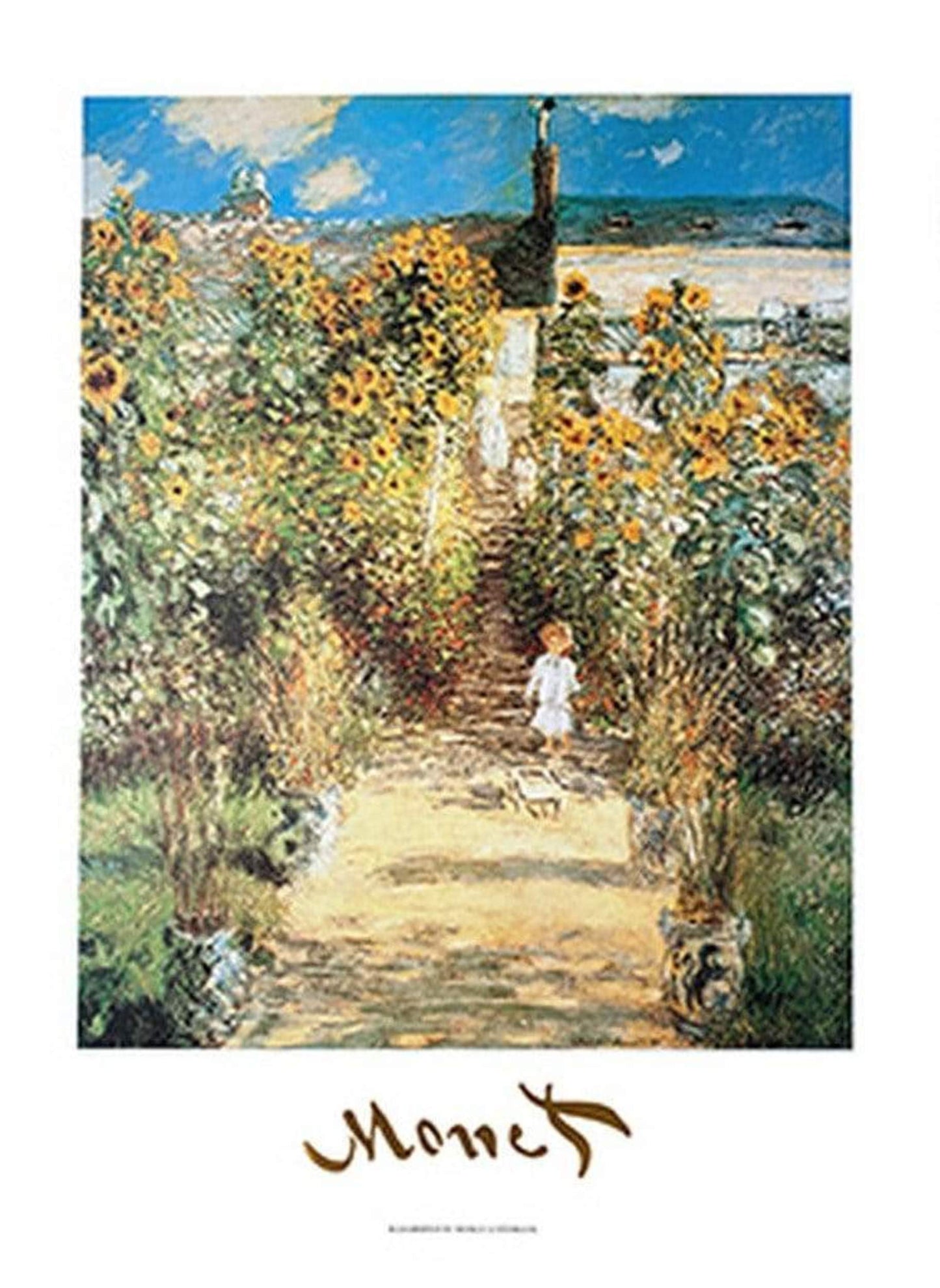 Kunstdruk Claude Monet - The Monet's Garden at Vétheuil 50x70cm