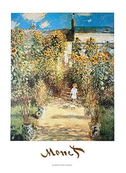 Kunstdruk Claude Monet - The Monet's Garden at Vétheuil 50x70cm