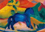 Kunstdruk Franz Marc Blaues Pferdchen 30x21cm