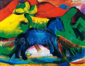 Kunstdruk Franz Marc - Blaues Pferdchen 80x60cm